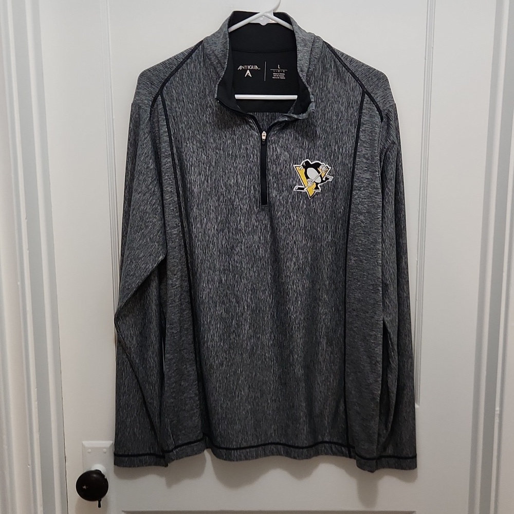 Men's Antigua NHL Pittsburgh Penquins Quarter-Zip Pullover Size Large